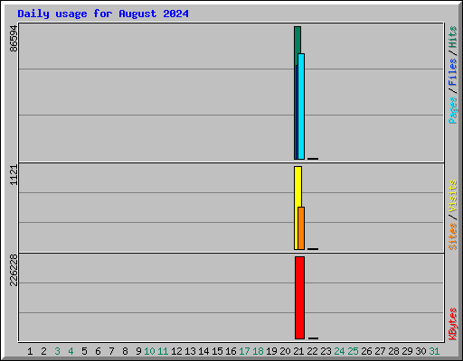 Daily usage for August 2024