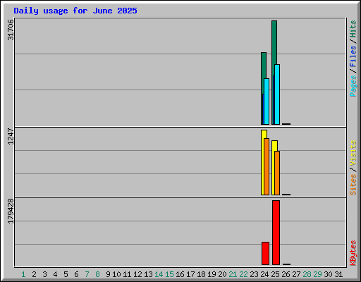 Daily usage for June 2025