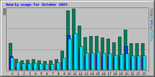 Hourly usage for October 2023